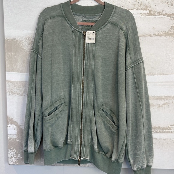 We the Free Washed Army Full Zip Sweatshirt - Picture 2 of 3